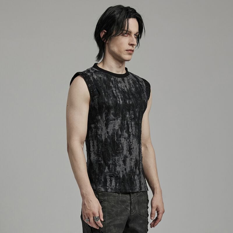 rock revival "Goth Daily Vest" Tanktop black-grey by Punk Rave