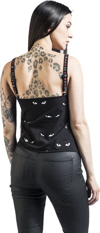 Rock Revival "Gothicana AOP Cat Top" Top Black By Gothicana By EMP