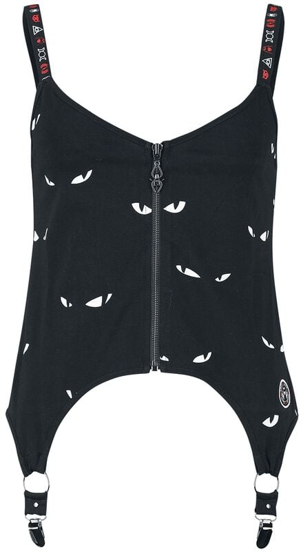 Rock Revival "Gothicana AOP Cat Top" Top Black By Gothicana By EMP