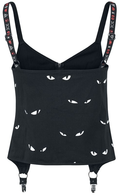 Rock Revival "Gothicana AOP Cat Top" Top Black By Gothicana By EMP