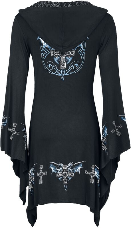 Rock Revival "Gothicana X Anne Stokes - Short Dragon Dress" Mini Dress Black By Gothicana By EMP