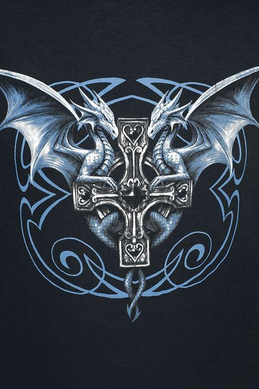 Rock Revival "Gothicana X Anne Stokes - Short Dragon Dress" Mini Dress Black By Gothicana By EMP