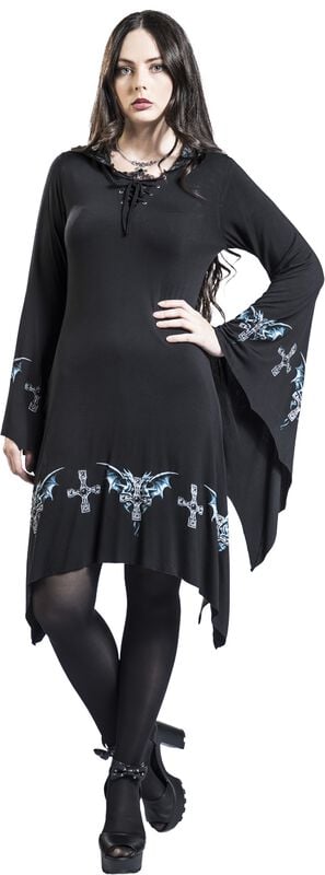 rock revival "Gothicana X Anne Stokes - Short Dragon Dress" Mini Dress black by Gothicana by EMP