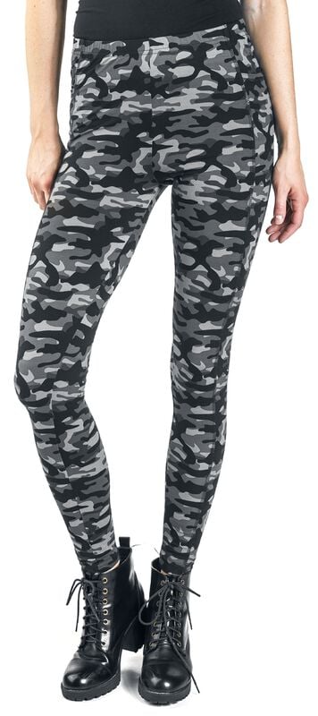 Rock Revival "Grey Camo Leggings With Side Pockets" Leggings Grey By Rock Rebel By EMP