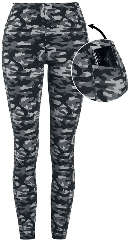 Rock Revival "Grey Camo Leggings With Side Pockets" Leggings Grey By Rock Rebel By EMP