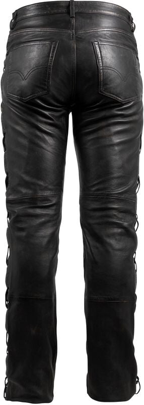 Rock Revival "GWMTie Up Jeans" Leather Trousers Black By Gipsy