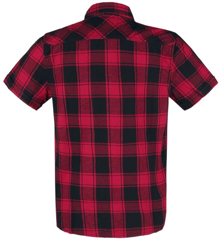 Rock Revival "Half-Sleeve Checked Shirt" Short-sleeved Shirt Black-red By Brandit