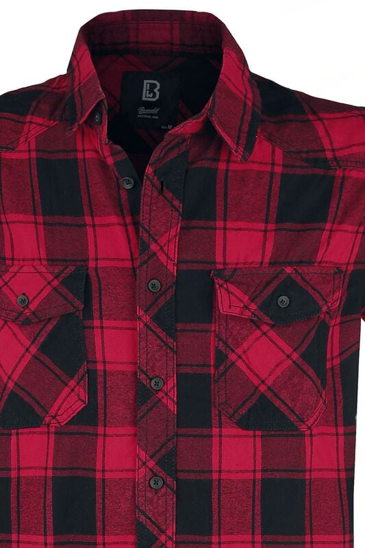 Rock Revival "Half-Sleeve Checked Shirt" Short-sleeved Shirt Black-red By Brandit
