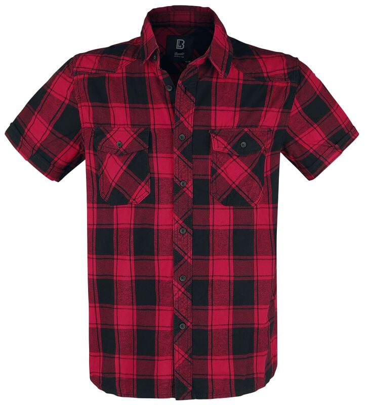 rock revival "Half-Sleeve Checked Shirt" Short-sleeved Shirt black-red by Brandit