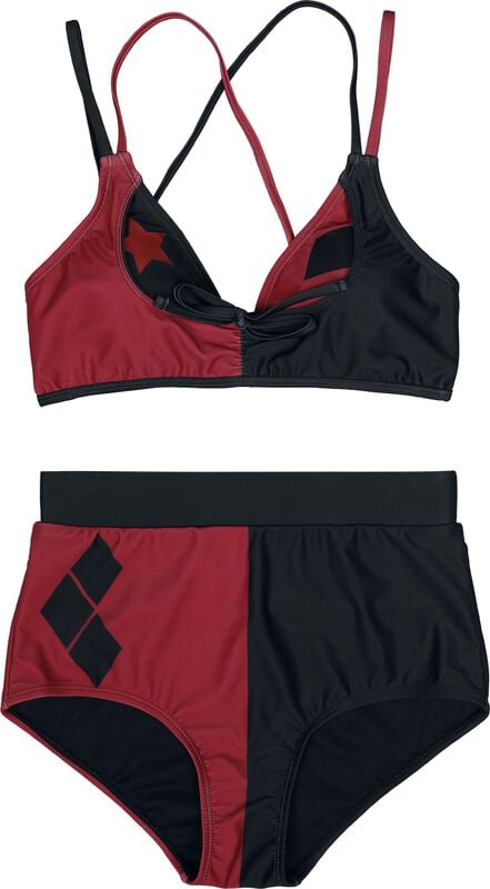 rock revival "Harley Quinn Stars and Diamonds" Bikini Set red-black by Batman