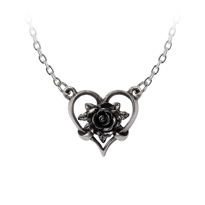 rock revival "Heart of Blackness" Necklace black-silver by Alchemy Gothic