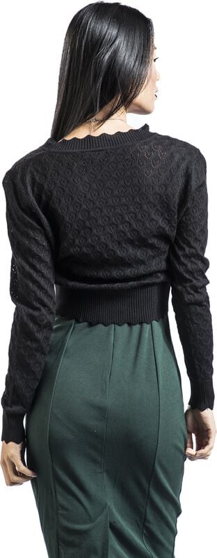 Rock Revival "Heart Pattern Scallop Edge Cardigan" Cardigan Black By Voodoo Vixen