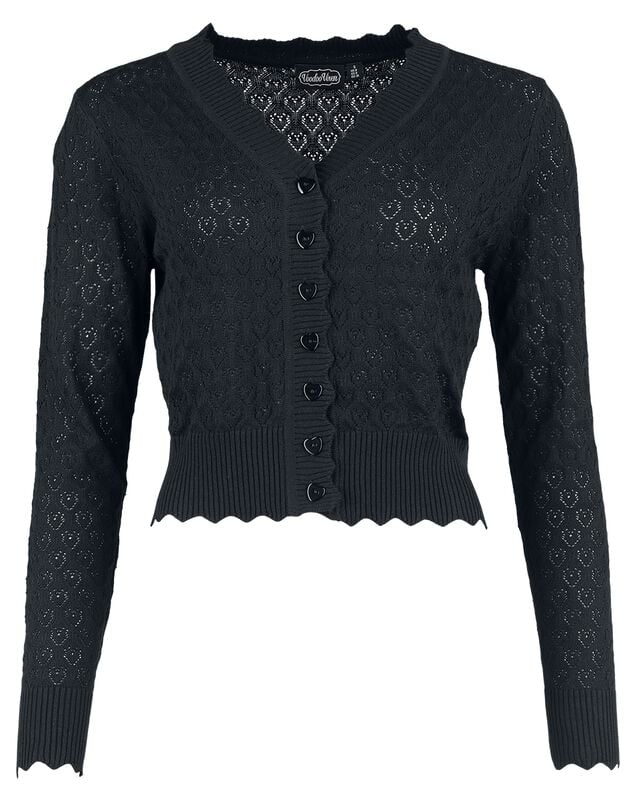 Rock Revival "Heart Pattern Scallop Edge Cardigan" Cardigan Black By Voodoo Vixen