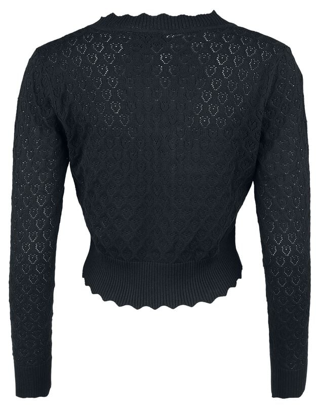 Rock Revival "Heart Pattern Scallop Edge Cardigan" Cardigan Black By Voodoo Vixen