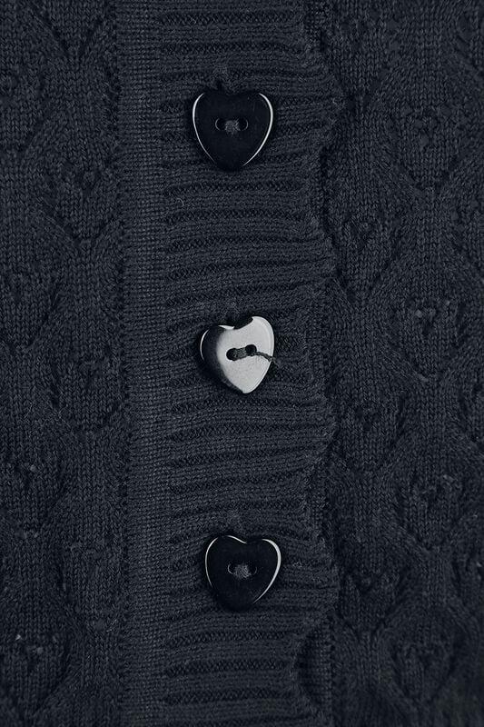 Rock Revival "Heart Pattern Scallop Edge Cardigan" Cardigan Black By Voodoo Vixen