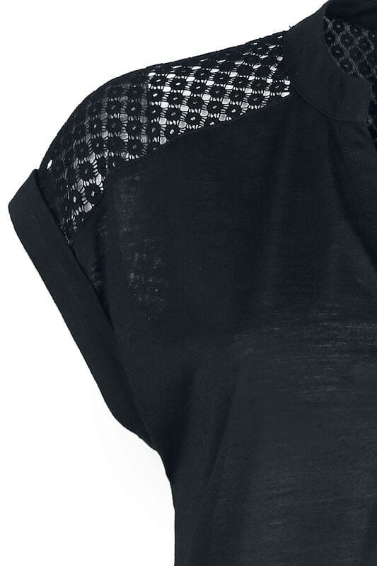 Rock Revival "Heeze - Back Lace Wide Slub Jersey Tee" T-Shirt Black By Rotterdamned