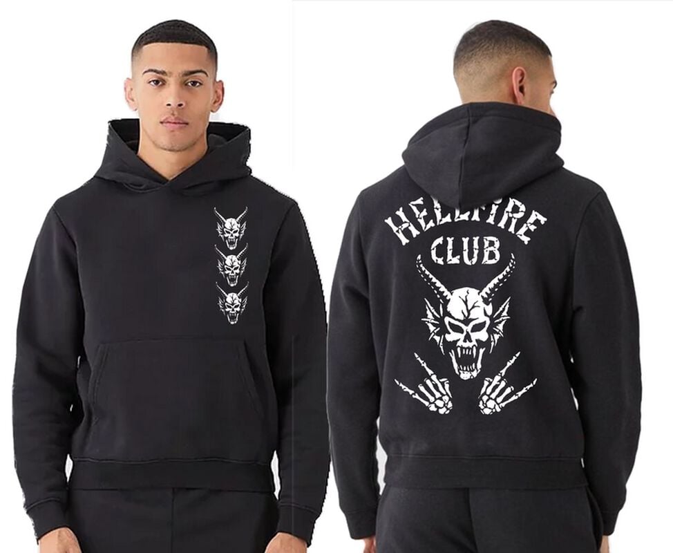 rock revival "Hellfire Club Bones" Hoodie black by Stranger Things