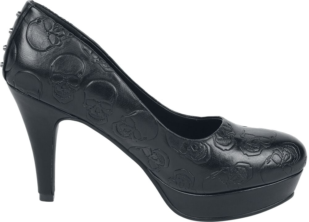 Rock Revival "High Heels With Skulls" High Heel Black By Rock Rebel By EMP