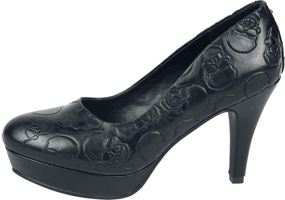 Rock Revival "High Heels With Skulls" High Heel Black By Rock Rebel By EMP