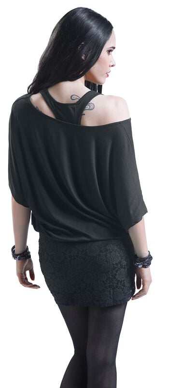 Rock Revival "Hold On Loosely" Mini Dress Black By Black Premium By EMP