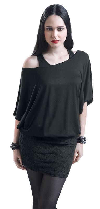 Rock Revival "Hold On Loosely" Mini Dress Black By Black Premium By EMP