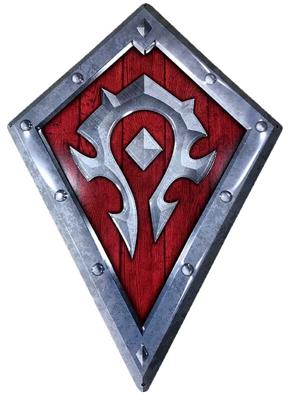 rock revival "Horde Shield" Sheet Metal Signs silver-red by World Of Warcraft