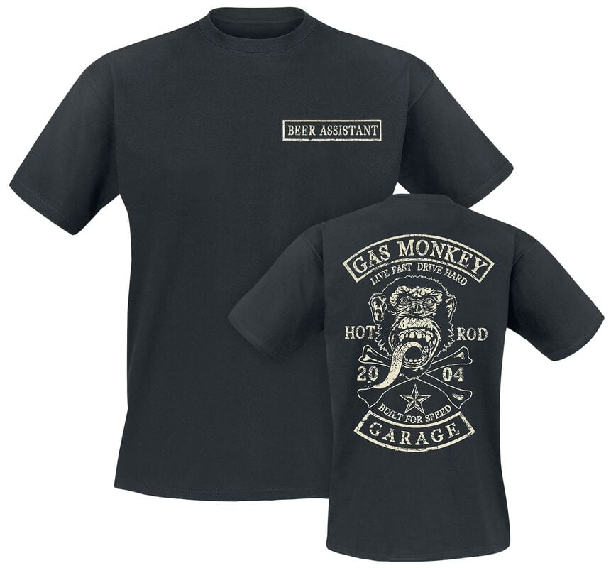rock revival "Hot Rod - Beer Assistant" T-Shirt black by Gas Monkey Garage