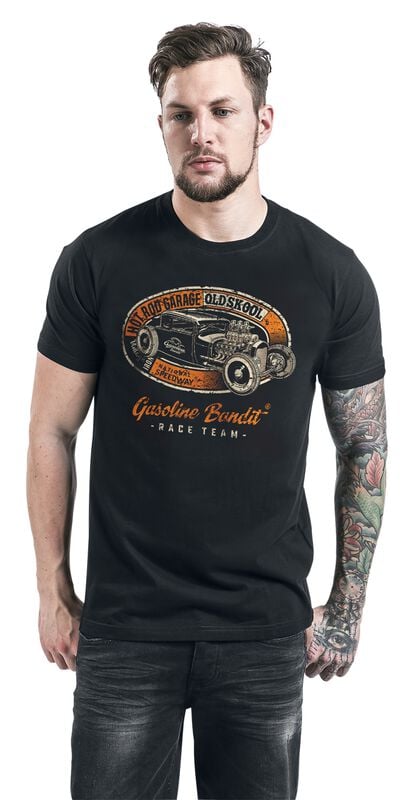 rock revival "Hot Rod Garage" T-Shirt black by Gasoline Bandit