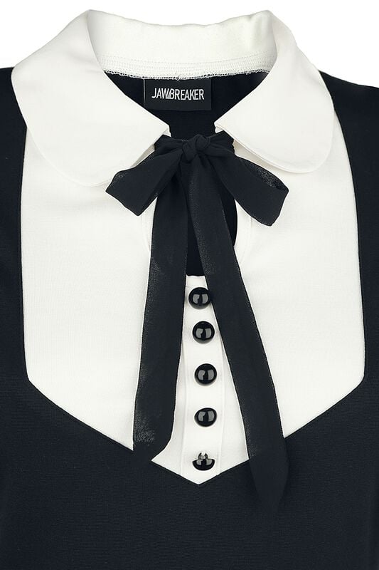 Rock Revival "In A Mood Tie Neck Dress" Mini Dress Black-white By Jawbreaker