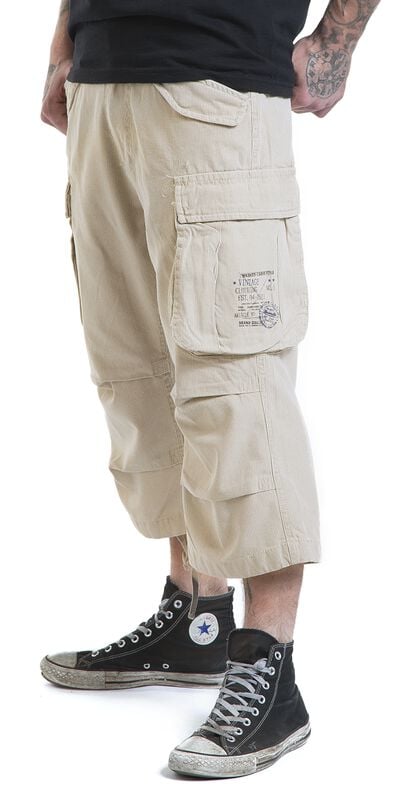 rock revival "Industry Vintage 3/4" Shorts beige by Brandit