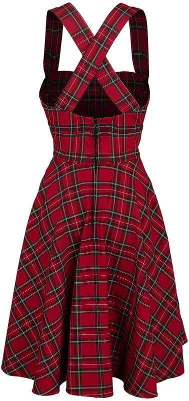Rock Revival "Irvine Pinafore Dress" Midi Dress Red By Hell Bunny
