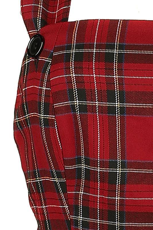 Rock Revival "Irvine Pinafore Dress" Midi Dress Red By Hell Bunny