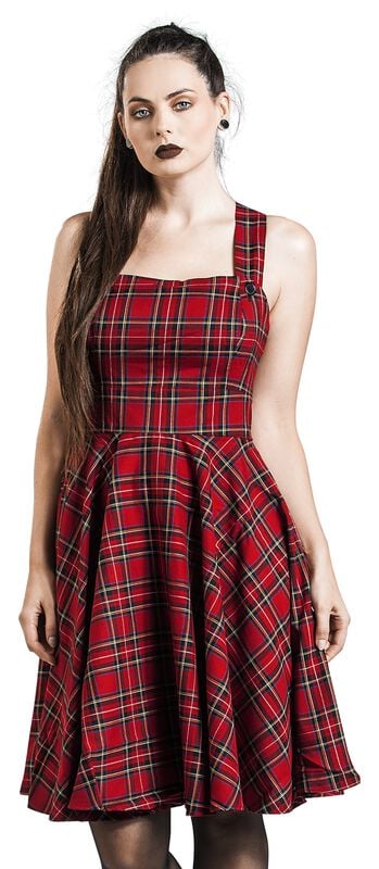 rock revival "Irvine Pinafore Dress" Midi Dress red by Hell Bunny