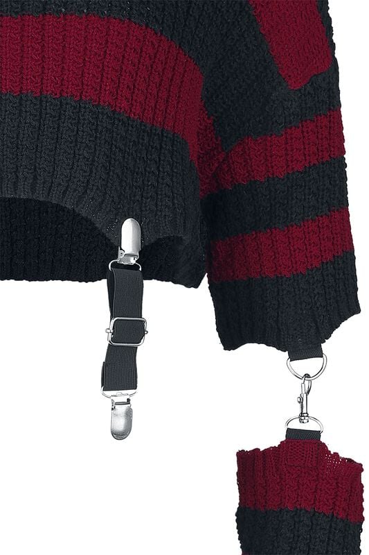 Rock Revival "Isadora Top" Knit Jumper Black-red By Heartless