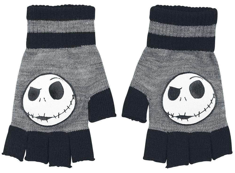 Rock Revival "Jack Face" Fingerless Gloves Mixed Grey-black By The Nightmare Before Christmas