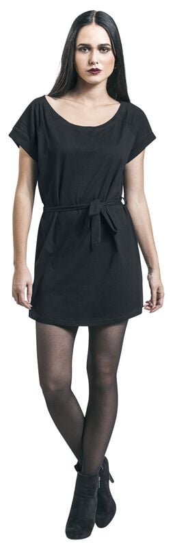rock revival "Jersey dress with tie belt" Mini Dress black by Forplay