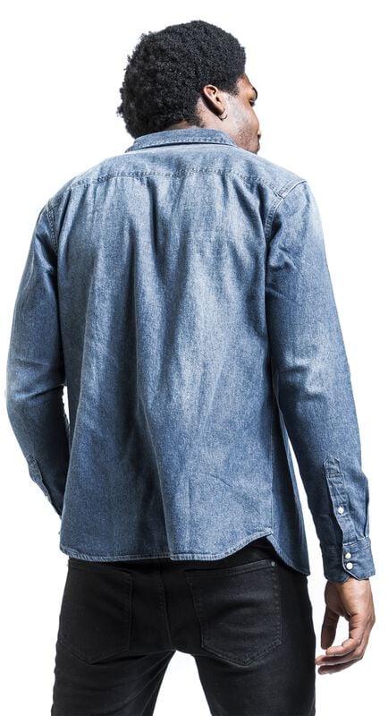 Rock Revival "JJESHERIDAN SHIRT L/S NOOS" Jeans Shirt Blue By Jack & Jones