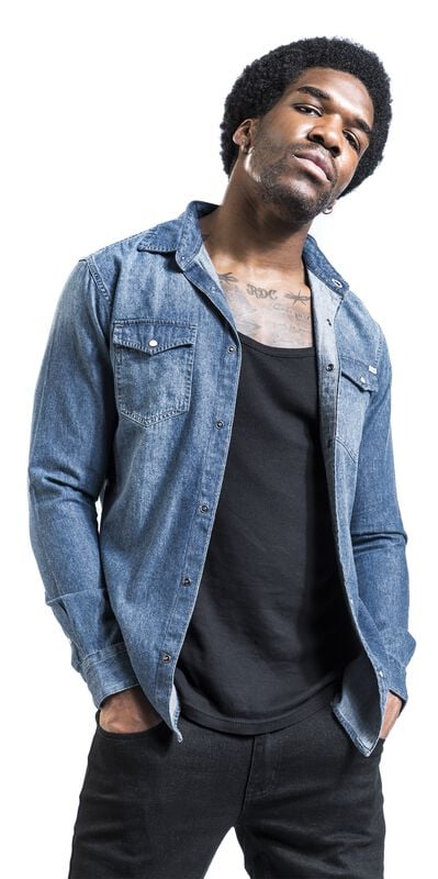 rock revival "JJESHERIDAN SHIRT L/S NOOS" Jeans Shirt blue by Jack & Jones