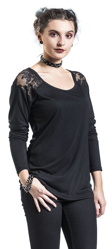 rock revival "Kandelaar" Long-sleeve Shirt black by Rotterdamned