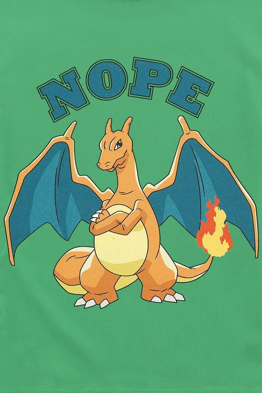 Rock Revival "Kids - Charizard - Nope" T-Shirt Green By Pokémon