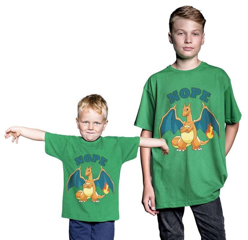 Rock Revival "Kids - Charizard - Nope" T-Shirt Green By Pokémon