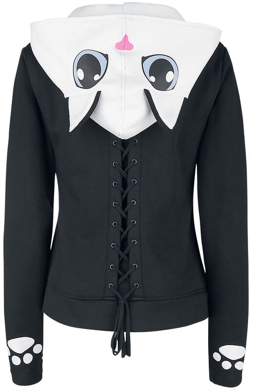 Rock Revival "Kitty Hood" Hoodie Jacket Black-white By Cupcake Cult