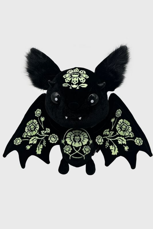 rock revival "Kreeptures - Vampire: Glow Blossom Plush (Glow in the Dark)" Stuffed Figurine black-white by Killstar