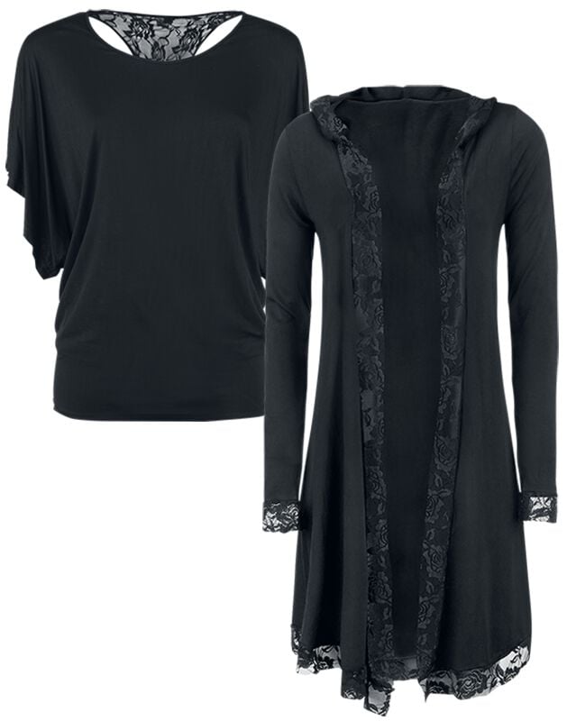 rock revival "Lace Cardigan & Shirt - Bundle" Cardigan black by Gothicana by EMP