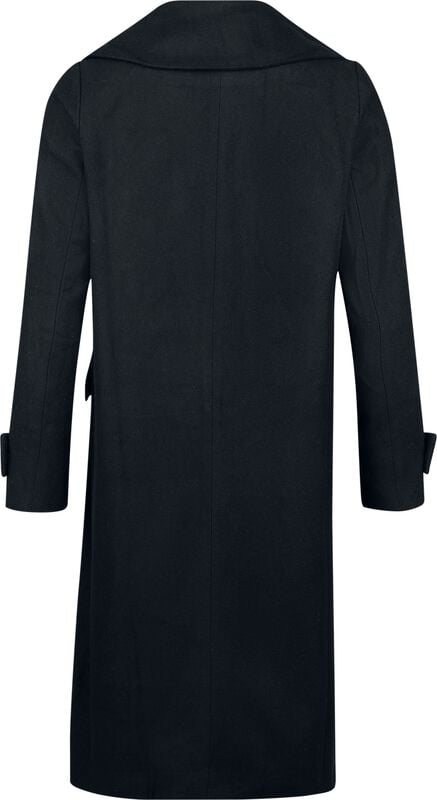 Rock Revival "Lace Trim Boxy Double-Breasted Coat" Coat Black By Jawbreaker