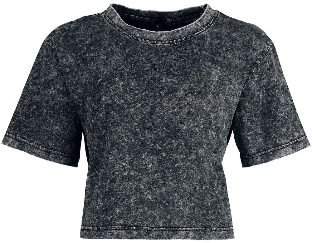 Rock Revival "Ladies Acid Washed Cropped T-shirt" T-Shirt Grey By Build Your Brand