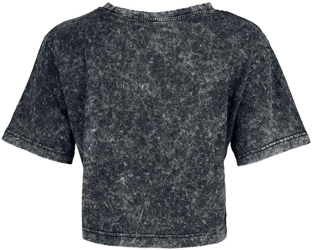 Rock Revival "Ladies Acid Washed Cropped T-shirt" T-Shirt Grey By Build Your Brand