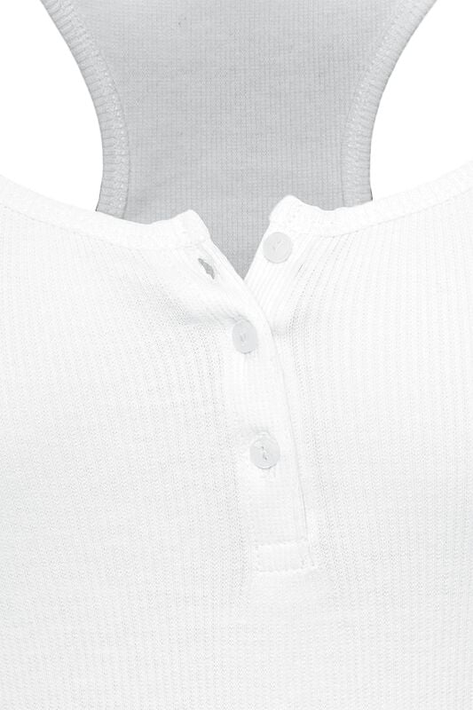 Rock Revival "Ladies Button Tanktop" Top White By Urban Classics