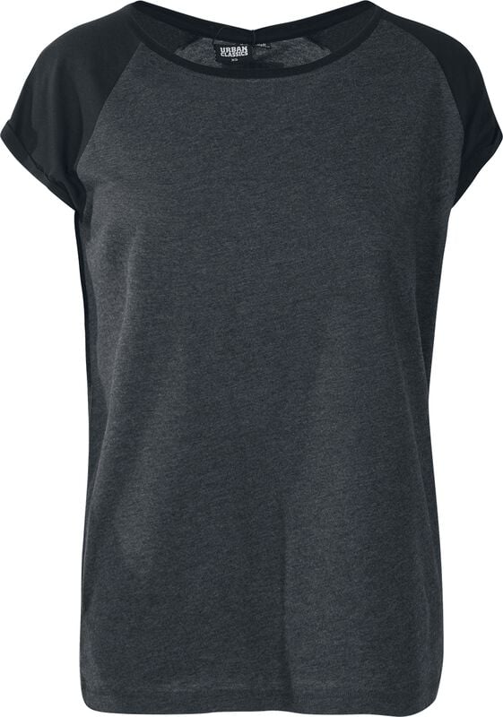 rock revival "Ladies Contrast Raglan Tee" T-Shirt charcoal-black by Urban Classics