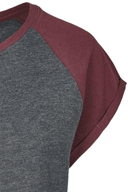 Rock Revival "Ladies Contrast Raglan Tee" T-Shirt Grey/wine Red By Urban Classics